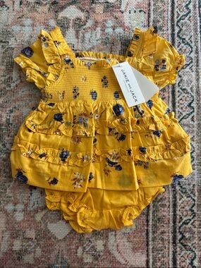 NWT! Janie and Jack Yellow Floral Ruffle Set